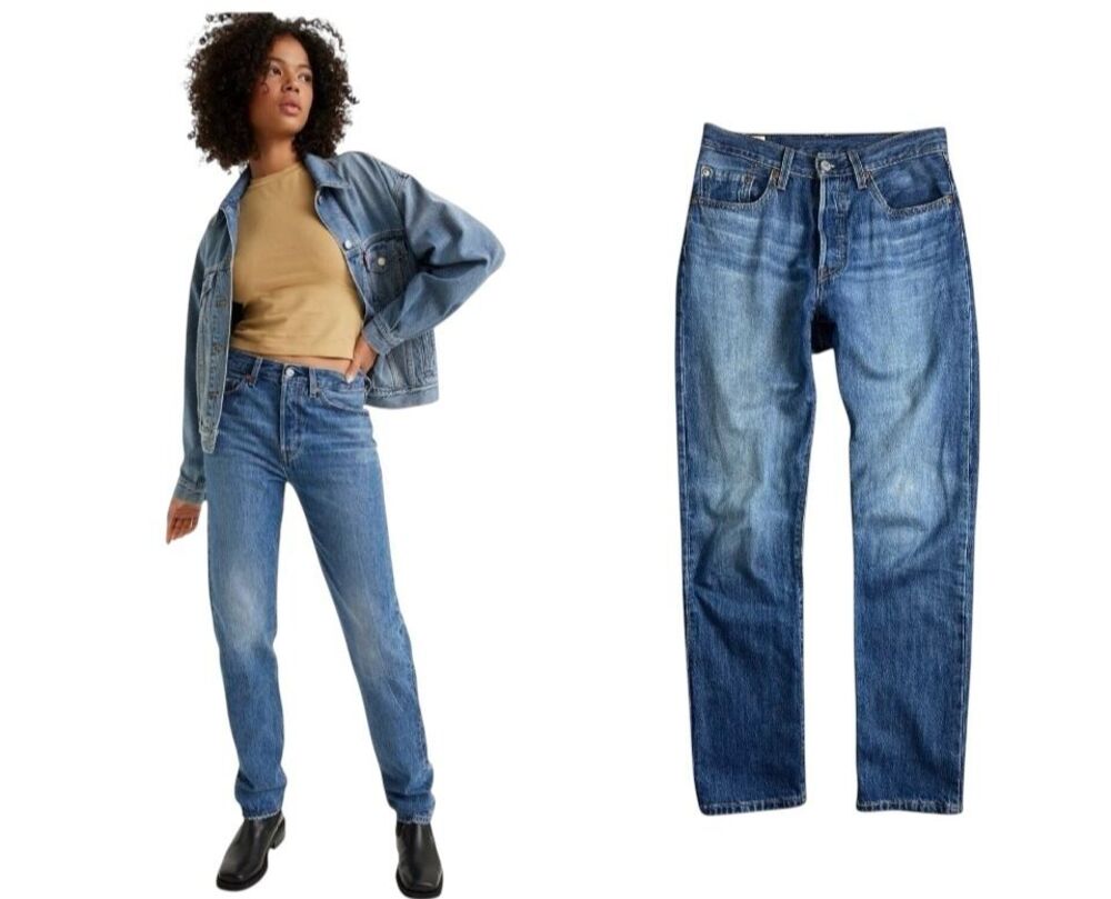 Levis Premium 501 High Rise Button-Fly Straight Jeans  Size 26  Vintage-Inspired